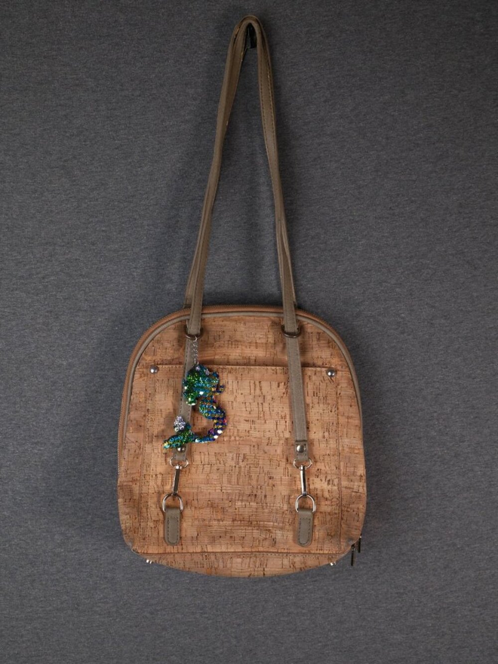 Miztique Cork Mini Backpack Purse Natural Boho Coastal Mermaidcore Seahorse